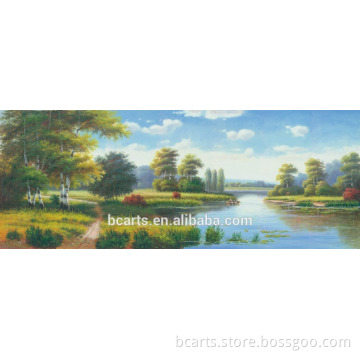 Beautiful natural village scenery oil painting by number